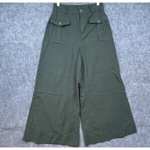 Who What Wear Pants Womens 10 Olive Wide Leg Baggy‎ Palazzo Trouser Skater